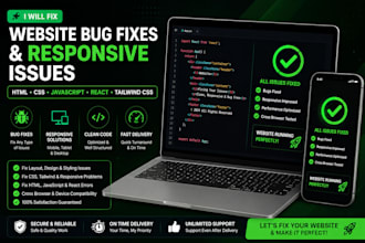 fix website bugs and responsive design issues