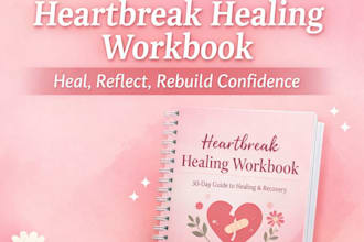create a 30 day heartbreak healing workbook for you