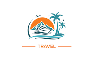 make minimalist travel, hotel, vacation, adventure and agency logo design