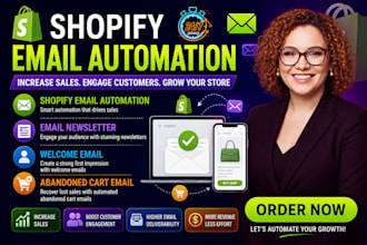 setup shopify email marketing, klaviyo email newsletter, abandoned carts email