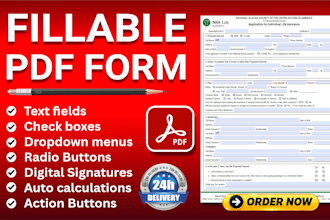 create fillable PDF form and editable interactive PDF forms