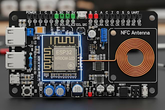 design and develop esp32 nfc pcb for credit card vending machine payments