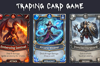 draw custom trading card game tcg deck for board game pokemon collectible card