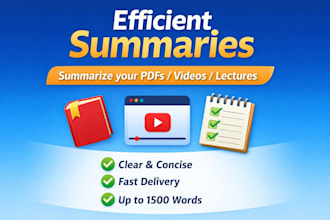 summarize your PDF, lecture, or youtube video clearly and professionally