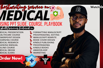create medical elearning course content, healthcare ebooks, training PPT slides