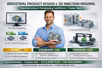 design industrial product design, 3d injection molding, for manufacturing print