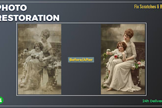 restore, fix, and colorize old damaged photos professionally