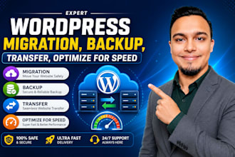 do wordpress migration, backup, clone, transfer ai website, optimize for speed