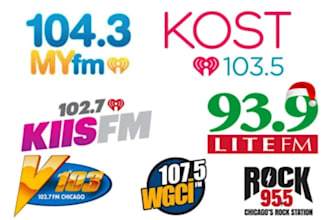 airplay and promote your music, business ads on los angeles, chicago radio