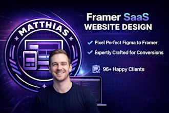 build responsive framer saas website with animations and figma conversion