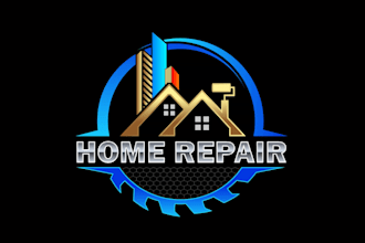 do unique handyman real estate home repair construction logo
