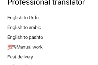 do professional english to urdu, pashto, and arabic translation