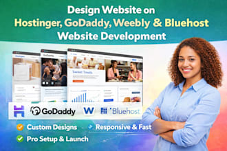 design website on hostinger, godaddy, webly, bluehost website development