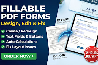 create, design and make editable fillable PDF forms