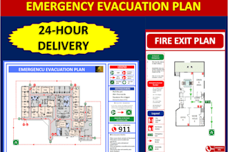 design fire exit plan evacuation diagram and safety map