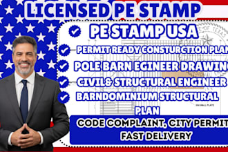 deliver civil, structural engineering plan for barndominium and pole barn homes