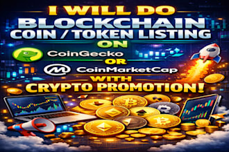 do blockchain coin token listing on coingecko or coinmarketcap with crypto promo