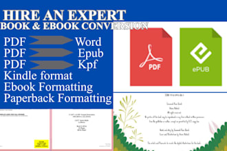 convert  word or PDF file to ebook for amazon kindle