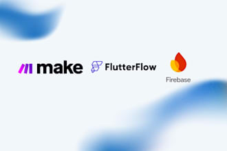 flutter app development using flutterflow, make, firebase
