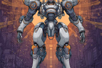 illustrate high quality futuristic mecha designs