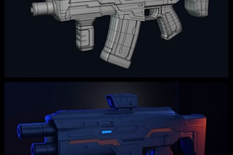 create stylized 3d weapon models for games and projects
