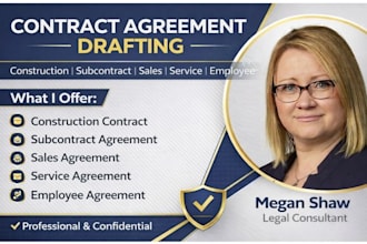 draft construction contract, subcontracts, sales, service and employee agreement