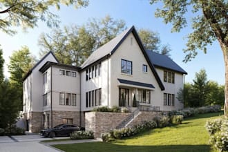 rebuild building exterior, interior render, construction plan, rooftop terrace