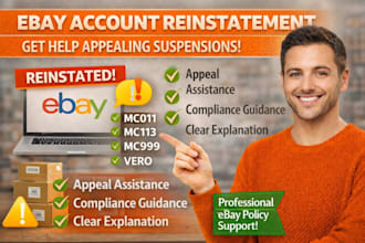 reinstate mc011 and mc999 ebay suspension account and write appeal letter