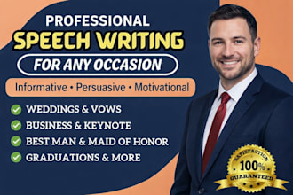 write a professional, engaging speech for any occasion