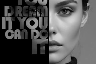 create a professional typography portrait with your text