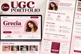 design a high converting ugc portfolio and influencer media kit in canva