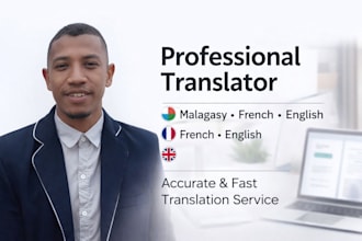 professionally translate english, french, and malagasy with accuracy and speed