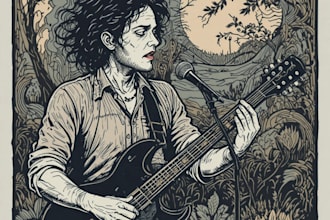 create a linocut portrait illustration