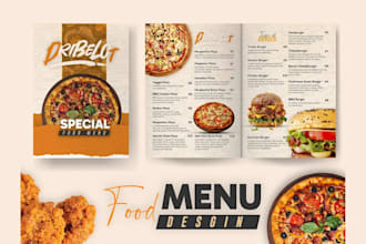 do professional restaurant food menu flyer digital menu board food menu design