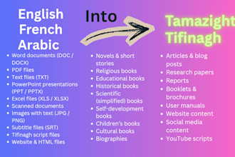 translate anything into the tamazight or tifinagh language
