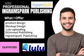 do format and publish digital product on gumroad, lulu, ingramspark professional