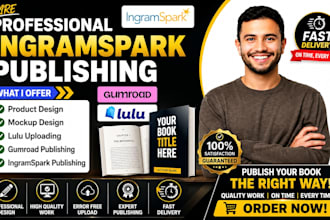 do format and publish digital product on gumroad, lulu, ingramspark professional