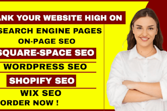 do onpage seo for wordpress shopify wix squarespace website