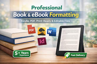 do amazon kindle, paperback and lulu book formatting, book publishing
