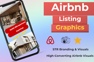 design airbnb welcome cards, brand graphics and visuals for str listings