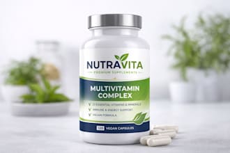 design professional supliful supplement  label and product packaging design