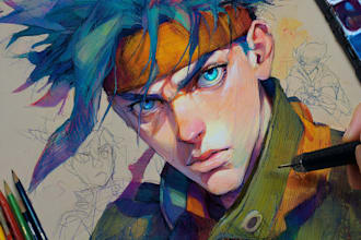 draw anime or manga art illustration