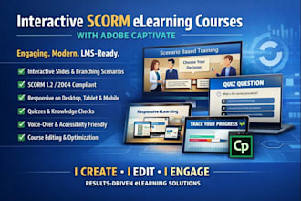 create or edit modern interactive scorm elearning course using adobe captivate