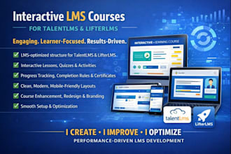 create or improve course into interactive lms courses for talentlms, lifterlms