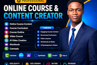 online course content, elearning video, course creation and ai video course