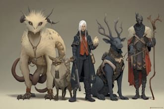 design a dnd party art and group art