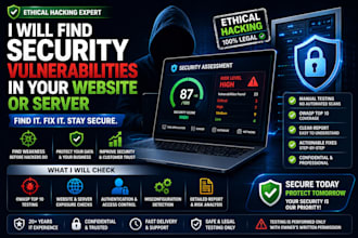 find security vulnerabilities in your website or server ethical hacking