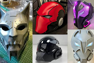 sculpt 3d mask model 3d helmet cosplay 3d mask print and paint mask stl file