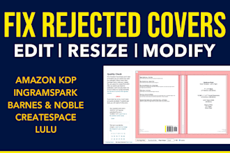 fix, resize, edit, modify book covers, amazon KDP, ingramspark book covers