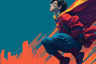 make super hero character design illustration
